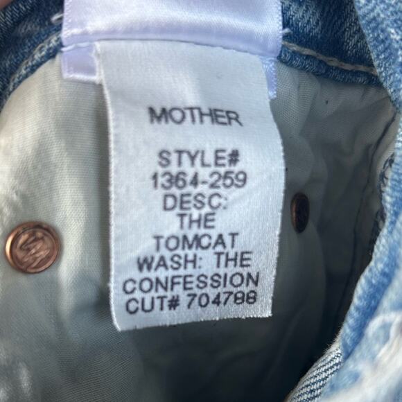 Mother Denim The Tomcat Distressed Cropped Straight Jeans in Confession Size 24 - Picture 8 of 8